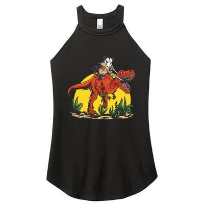 Opossum Riding T Rex Dinosaur Women's Perfect Tri Rocker Tank