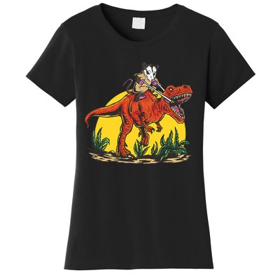 Opossum Riding T Rex Dinosaur Women's T-Shirt