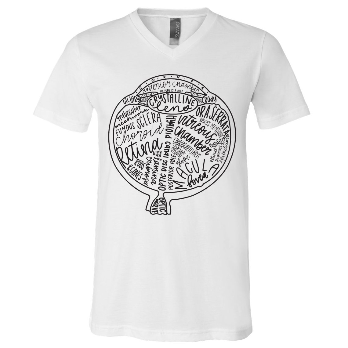 Optometrist Retina Tech Eyeball Anatomy Optician Eye Doctor V-Neck T-Shirt