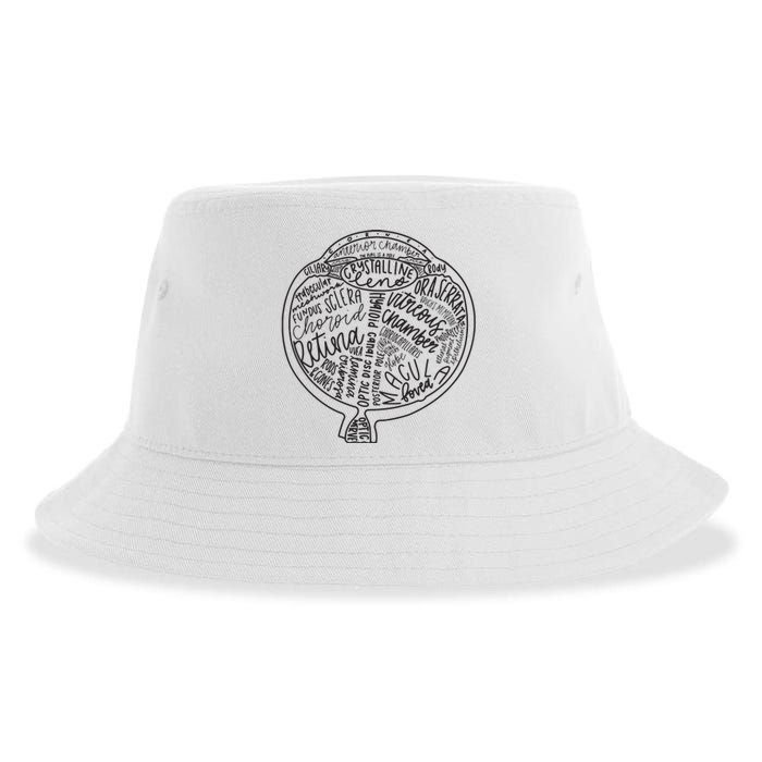 Optometrist Retina Tech Eyeball Anatomy Optician Eye Doctor Sustainable Bucket Hat