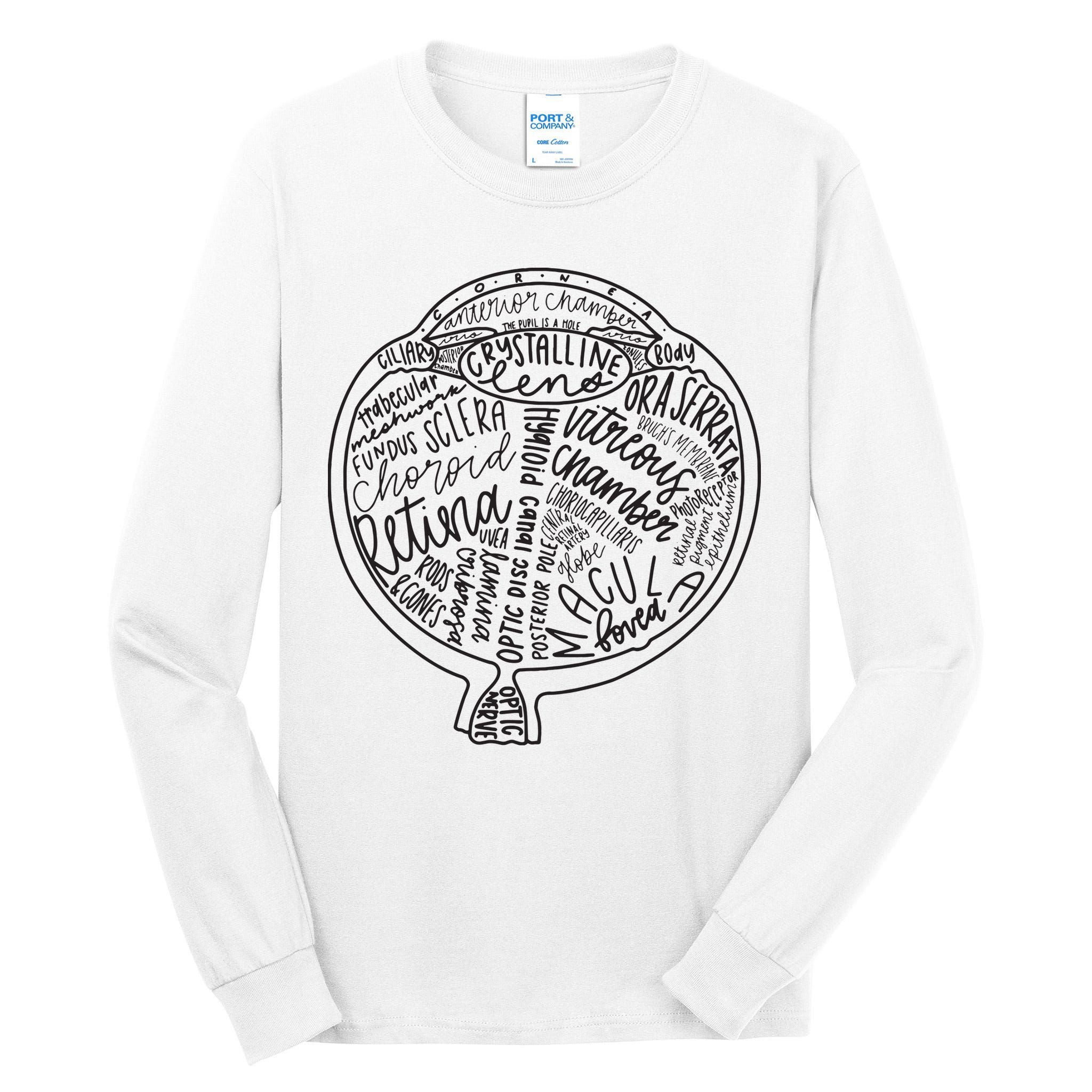 Optometrist Retina Tech Eyeball Anatomy Optician Eye Doctor Tall Long Sleeve T-Shirt