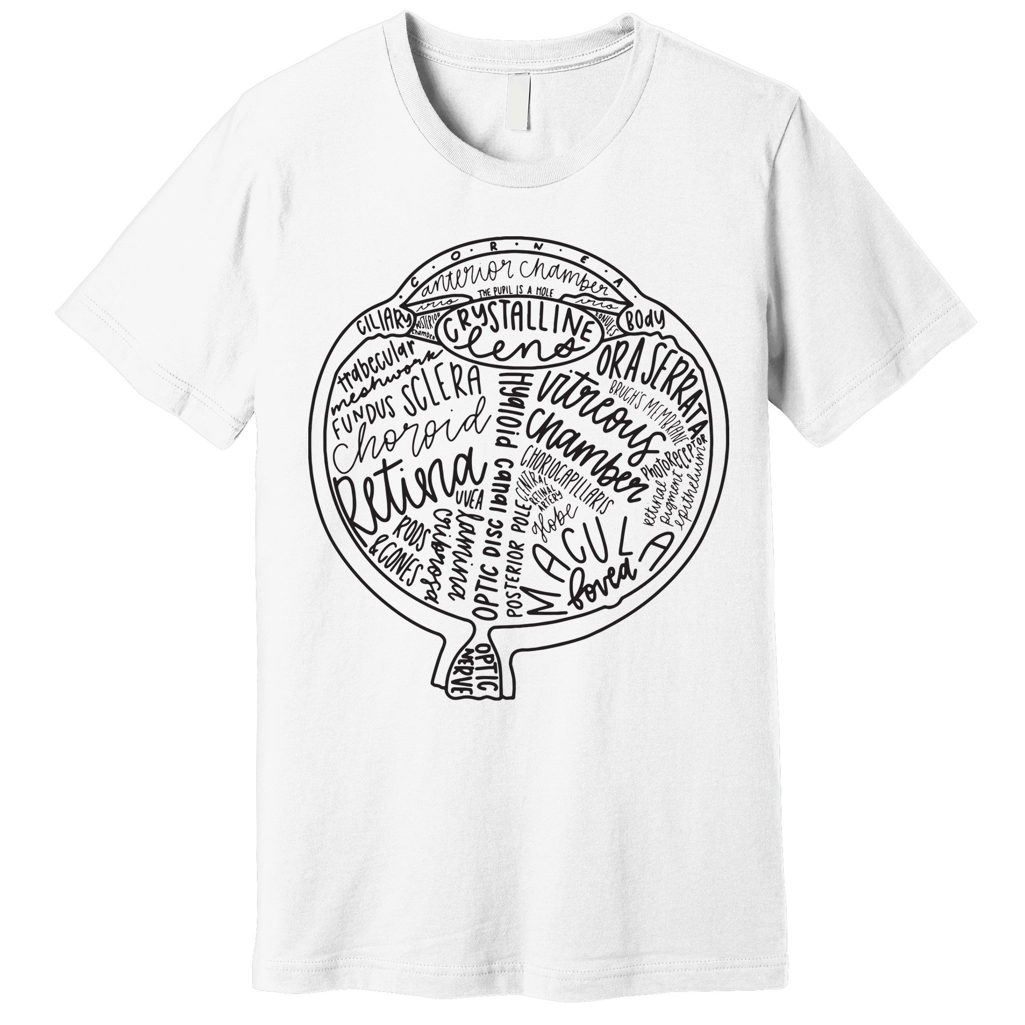 Optometrist Retina Tech Eyeball Anatomy Optician Eye Doctor Premium T-Shirt