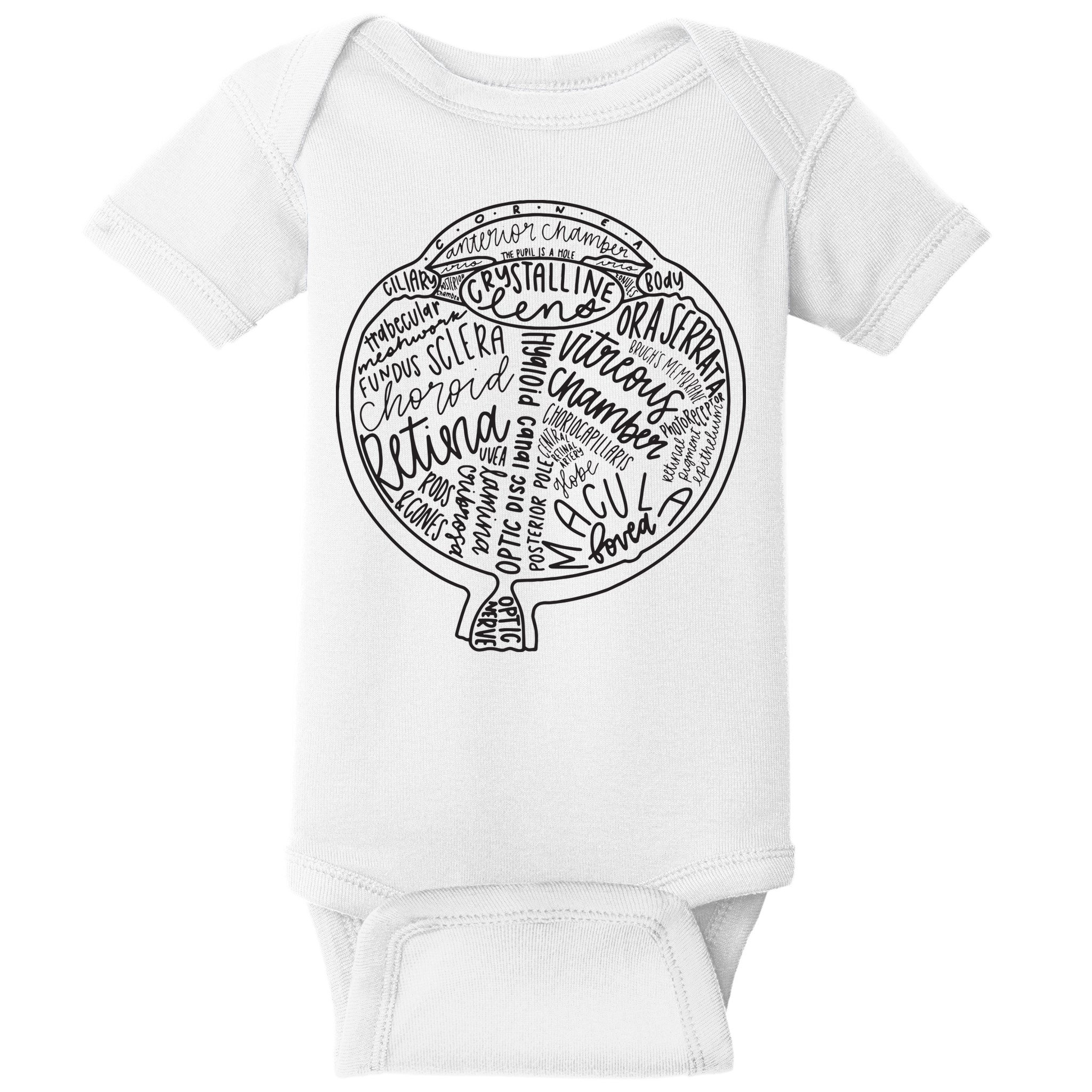 Optometrist Retina Tech Eyeball Anatomy Optician Eye Doctor Baby Bodysuit