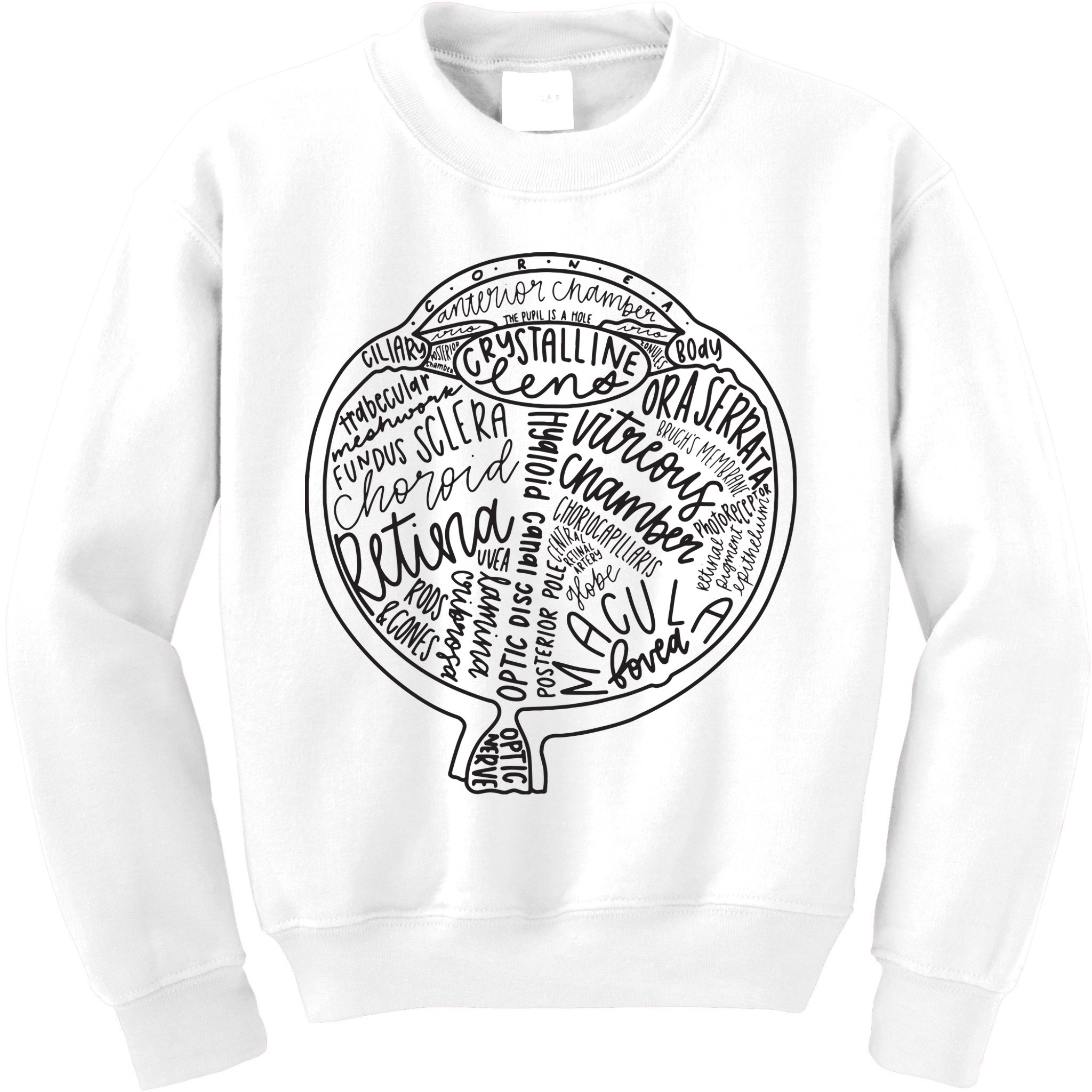 Optometrist Retina Tech Eyeball Anatomy Optician Eye Doctor Kids Sweatshirt