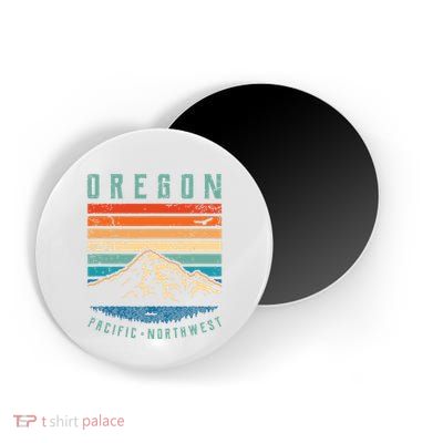 Oregon Retro T Vintage Portland Home State Mountains Magnet