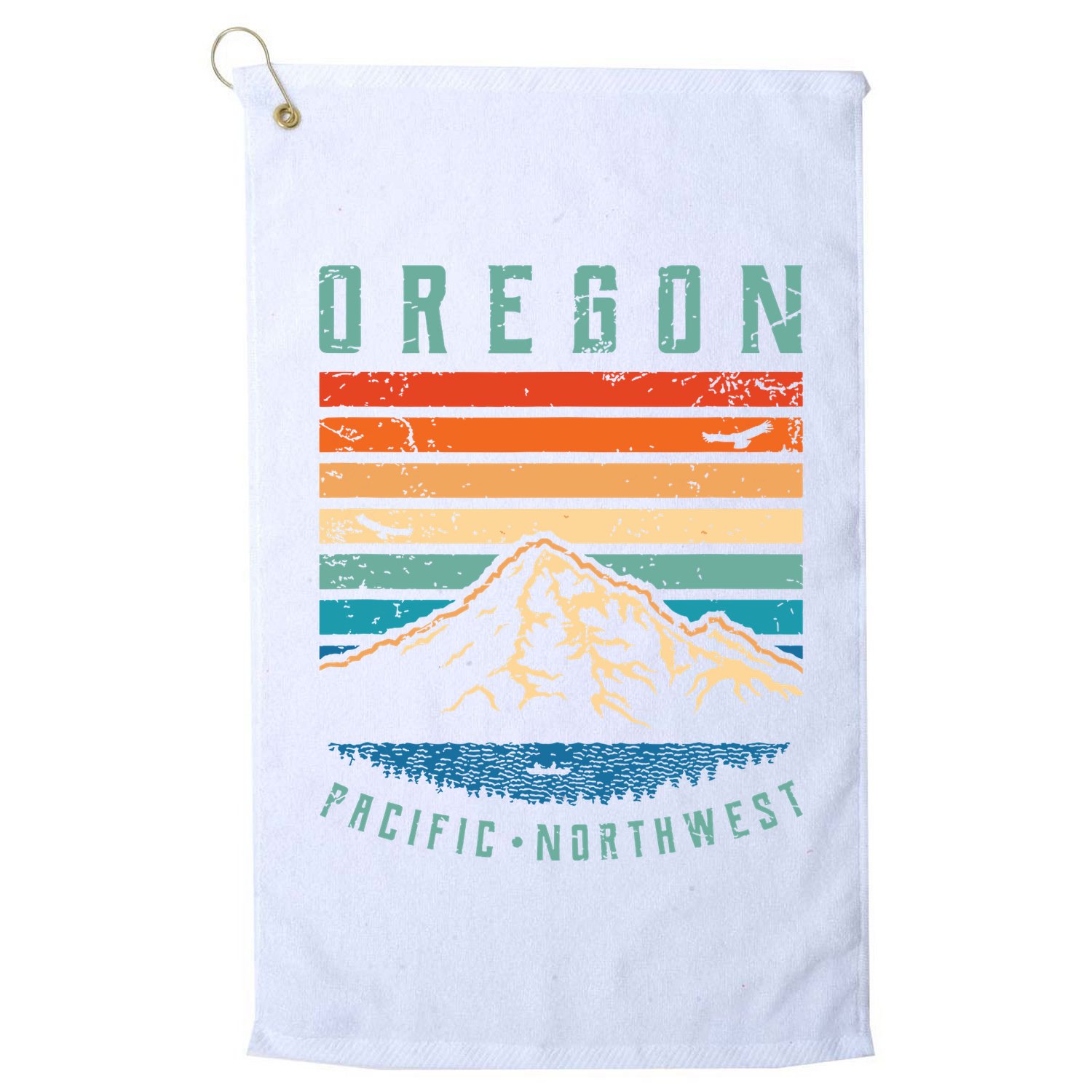 Oregon Retro T Vintage Portland Home State Mountains Golf Towel