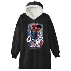 October Ready Tiger Baseball Sports Playoffs Hooded Wearable Blanket