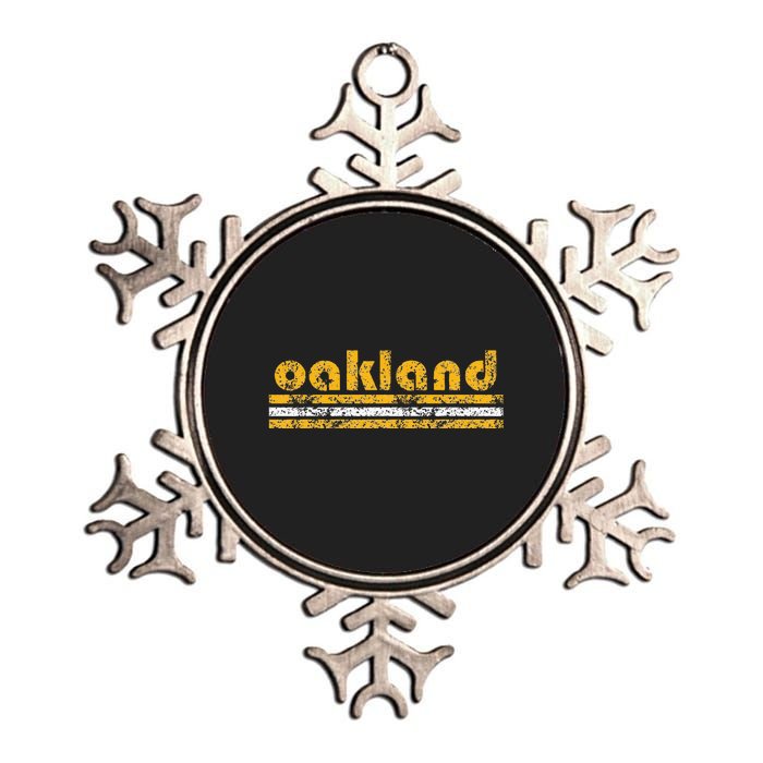 Oakland Retro Three Stripe Weathered Green Metallic Star Ornament