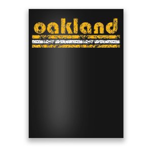 Oakland Retro Three Stripe Weathered Green Poster