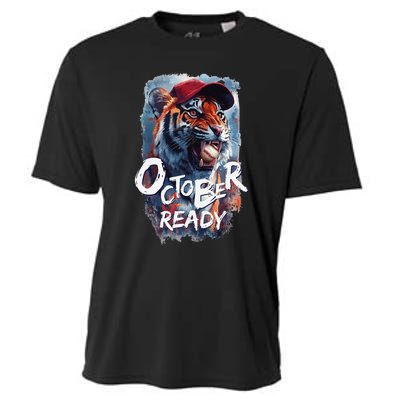 October Ready Tiger Baseball Sports Playoffs Cooling Performance Crew T-Shirt