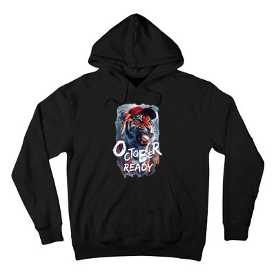 October Ready Tiger Baseball Sports Playoffs Hoodie