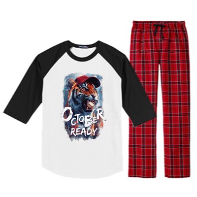 October Ready Tiger Baseball Sports Playoffs Raglan Sleeve Pajama Set