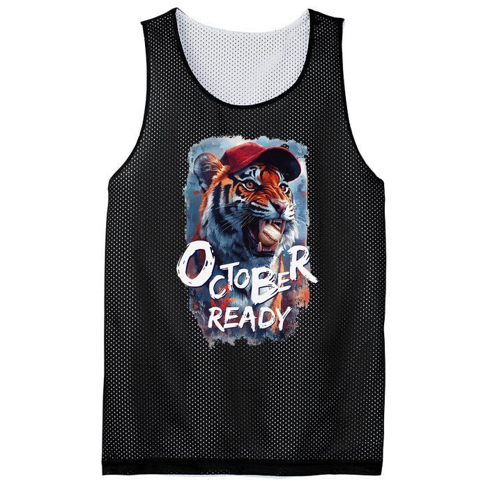 October Ready Tiger Baseball Sports Playoffs Mesh Reversible Basketball Jersey Tank