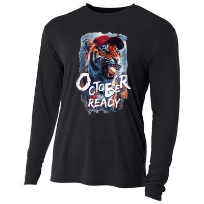 October Ready Tiger Baseball Sports Playoffs Cooling Performance Long Sleeve Crew