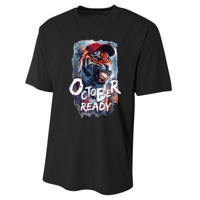 October Ready Tiger Baseball Sports Playoffs Performance Sprint T-Shirt