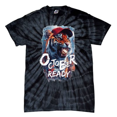 October Ready Tiger Baseball Sports Playoffs Tie-Dye T-Shirt