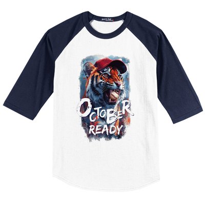 October Ready Tiger Baseball Sports Playoffs Baseball Sleeve Shirt