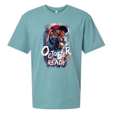 October Ready Tiger Baseball Sports Playoffs Sueded Cloud Jersey T-Shirt