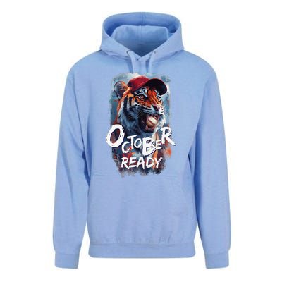 October Ready Tiger Baseball Sports Playoffs Unisex Surf Hoodie