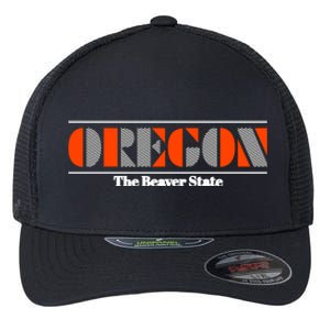 Oregon Retro The Beaver State Logo Flexfit Unipanel Trucker Cap