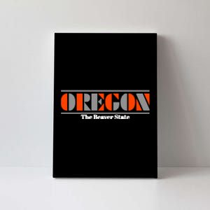 Oregon Retro The Beaver State Logo Canvas