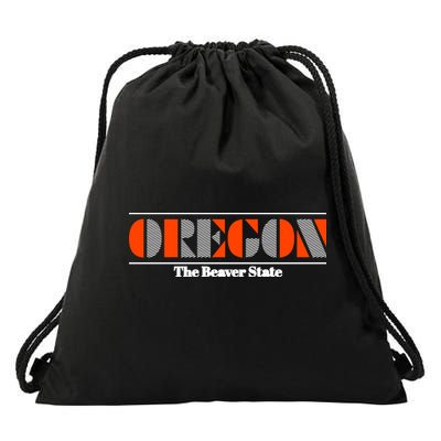 Oregon Retro The Beaver State Logo Drawstring Bag