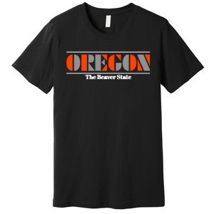 Oregon Retro The Beaver State Logo Premium T-Shirt