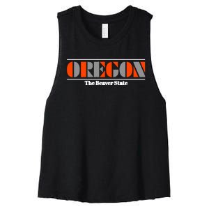 Oregon Retro The Beaver State Logo Women's Racerback Cropped Tank