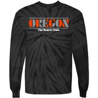 Oregon Retro The Beaver State Logo Tie-Dye Long Sleeve Shirt