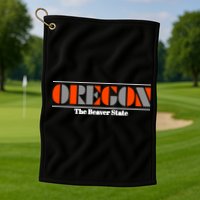 Oregon Retro The Beaver State Logo Golf Towel