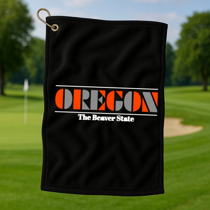 Oregon Retro The Beaver State Logo Golf Towel
