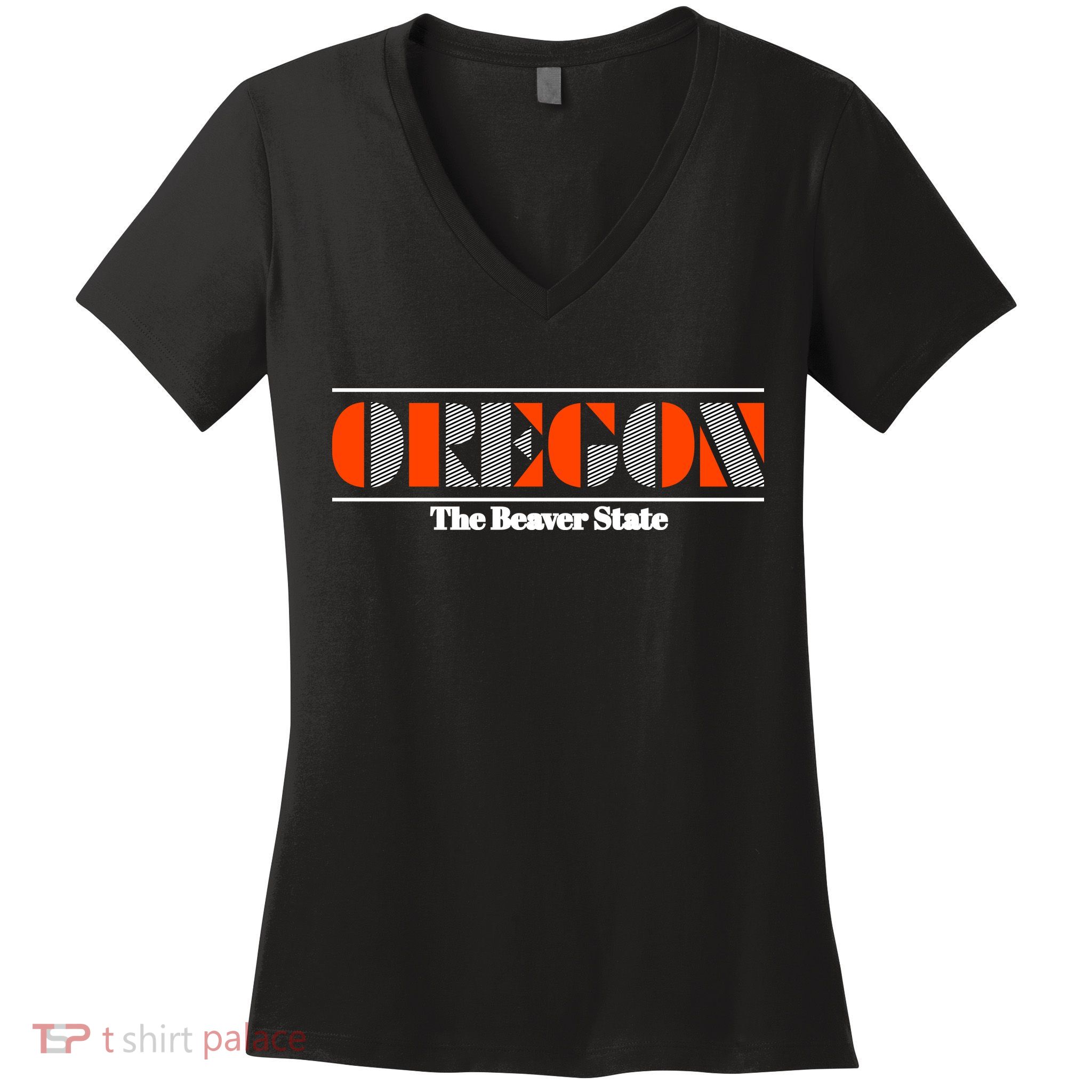 Oregon Retro The Beaver State Logo Women's V-Neck T-Shirt