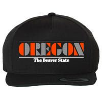 Oregon Retro The Beaver State Logo Wool Snapback Cap