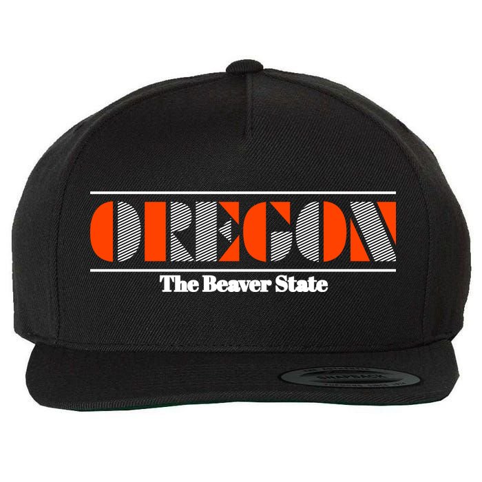 Oregon Retro The Beaver State Logo Wool Snapback Cap