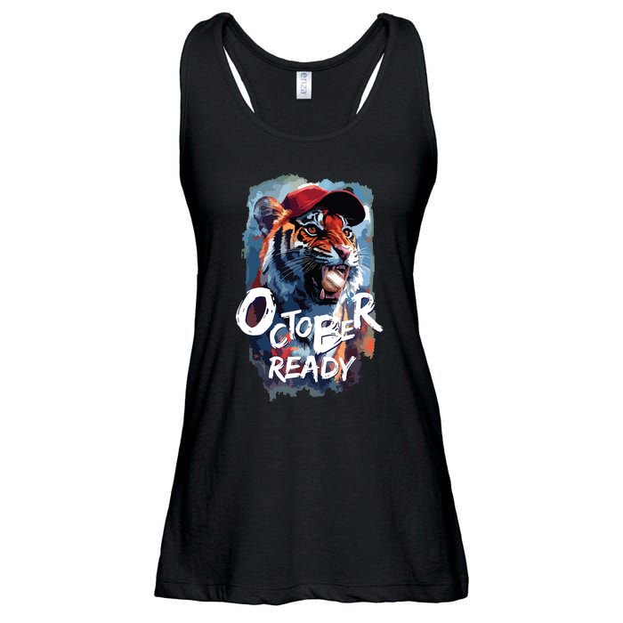 October Ready Tiger Baseball Sports Playoffs Ladies Essential Flowy Tank