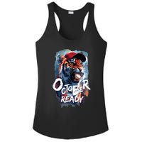 October Ready Tiger Baseball Sports Playoffs Ladies PosiCharge Competitor Racerback Tank