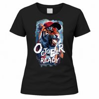 October Ready Tiger Baseball Sports Playoffs Women's T-Shirt