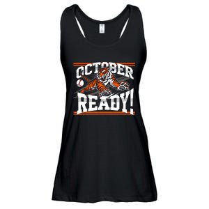 October Ready Tiger Baseball Fan Apparel Ladies Essential Flowy Tank