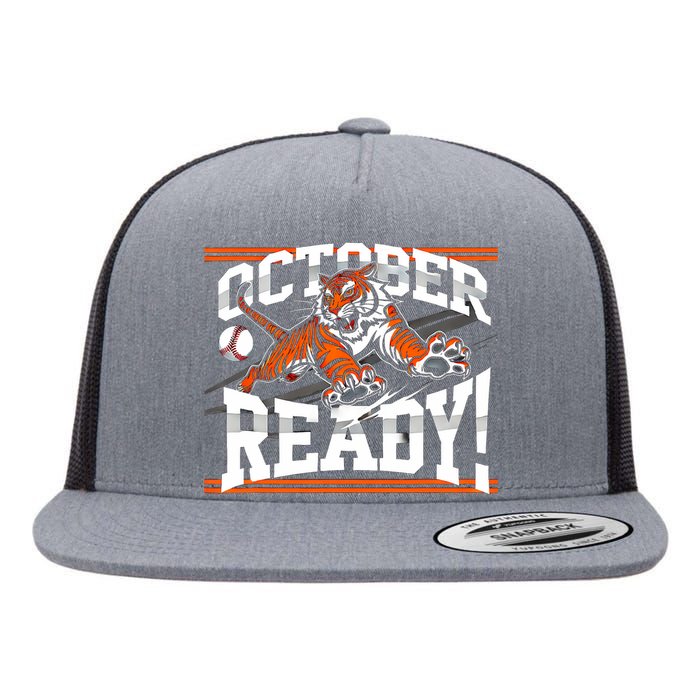 October Ready Tiger Baseball Fan Apparel Flat Bill Trucker Hat