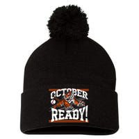 October Ready Tiger Baseball Fan Apparel Pom Pom 12in Knit Beanie