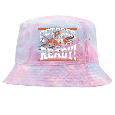 October Ready Tiger Baseball Fan Apparel Tie-Dyed Bucket Hat