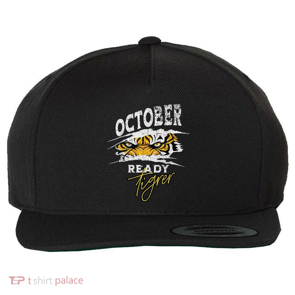 October Ready Tiger Funny Tiger D In October Ready Wool Snapback Cap