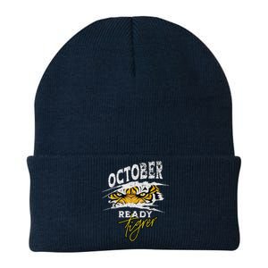 October Ready Tiger Funny Tiger D In October Ready Knit Cap Winter Beanie