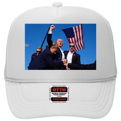 Old Row Trump Trump Rally Donald Trump 2024 High Crown Mesh Back Trucker Hat