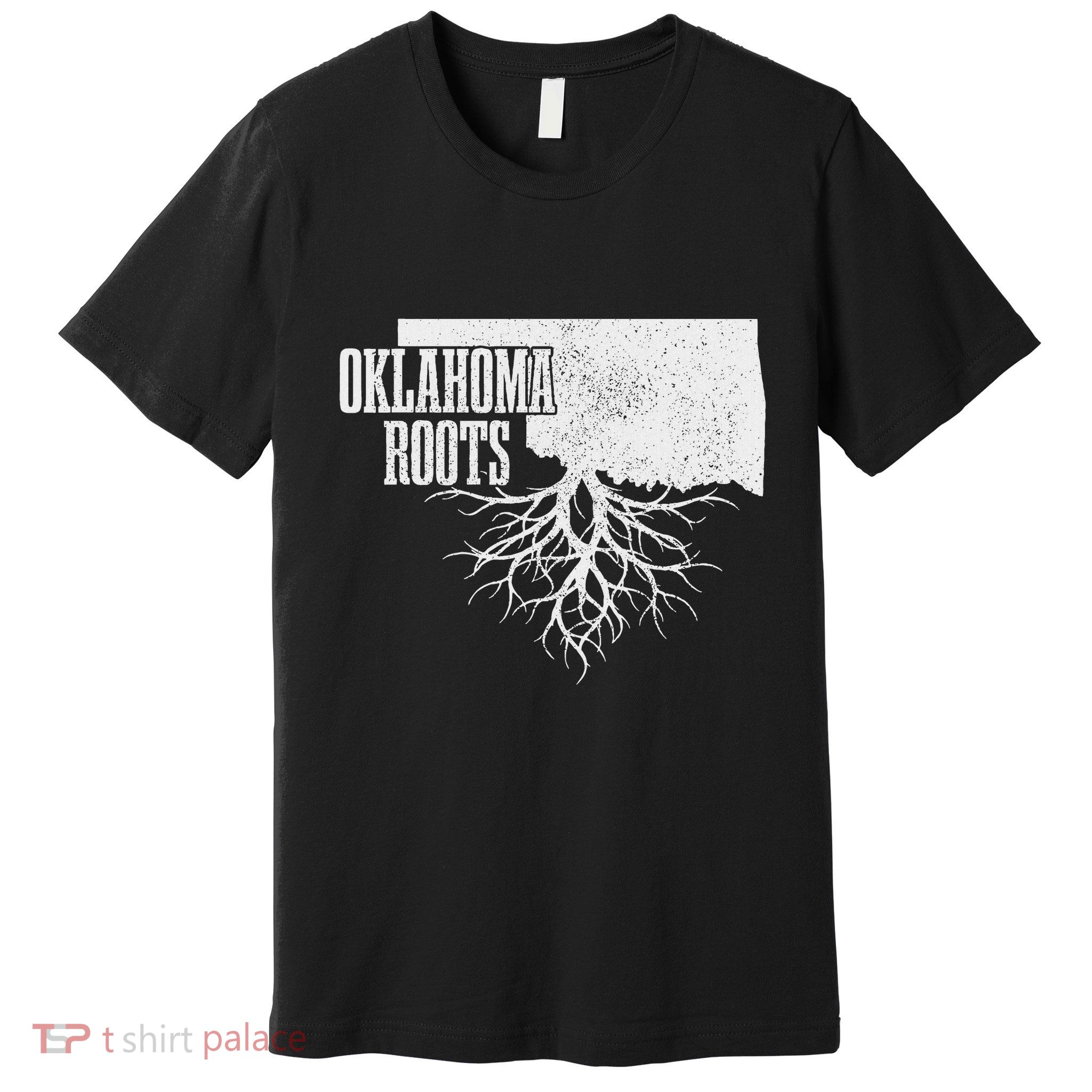 Oklahoma Roots Usa Patriotic Pride Map Premium T-Shirt
