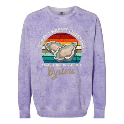 Oyster Retro Vintage Shucker Shelfish Seafood Mollusks Colorblast Crewneck Sweatshirt