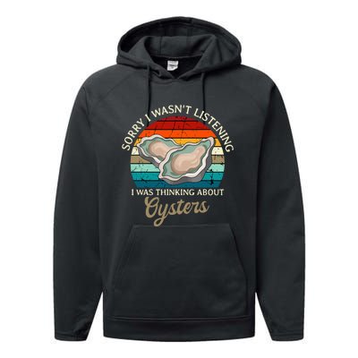 Oyster Retro Vintage Shucker Shelfish Seafood Mollusks Performance Fleece Hoodie