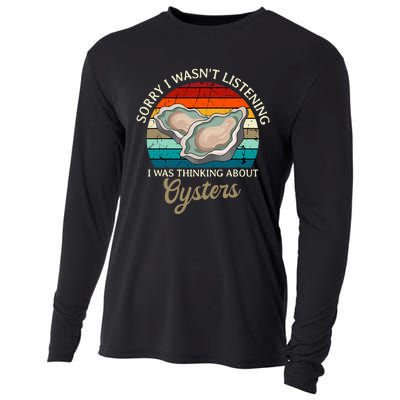 Oyster Retro Vintage Shucker Shelfish Seafood Mollusks Cooling Performance Long Sleeve Crew