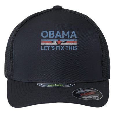 Obama Retro Vintage Patriotic 2028 Political Protest Rally Flexfit Unipanel Trucker Cap