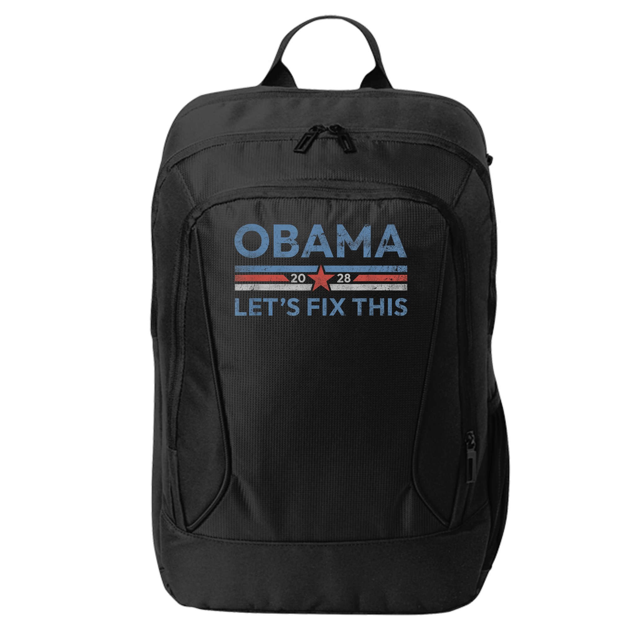 Obama Retro Vintage Patriotic 2028 Political Protest Rally City Backpack